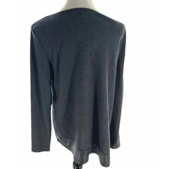 French Laundry Women's Long Sleeve Top Extra Soft Charcoal Gray Shirt Size XL - Picture 2 of 5